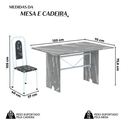 Imagem de Conjunto Sala de Jantar com 4 Cadeiras Lara