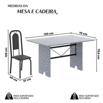 Imagem de Conjunto Sala de Jantar com 4 Cadeiras Lara