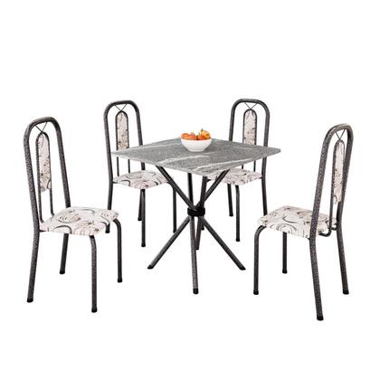 Imagem de Conjunto Sala de Jantar com 4 Cadeiras Lívia Prata/Arabesco