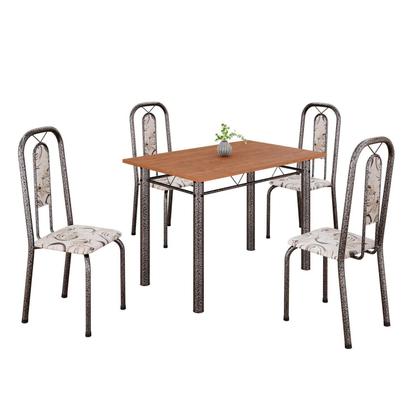 Imagem de Conjunto Sala de Jantar com 4 Cadeiras Lívia Prata/Arabesco