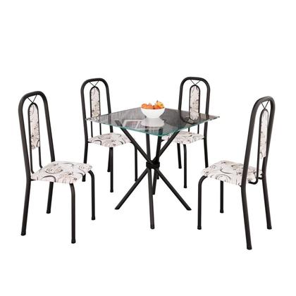 Imagem de Conjunto Sala de Jantar com 4 Cadeiras Lívia Preto/Arabesco