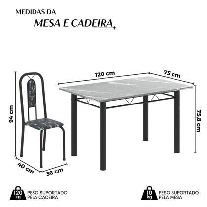 Imagem de Conjunto Sala de Jantar com 4 Cadeiras Lívia