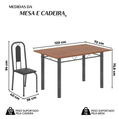 Imagem de Conjunto Sala de Jantar com 4 Cadeiras Lívia