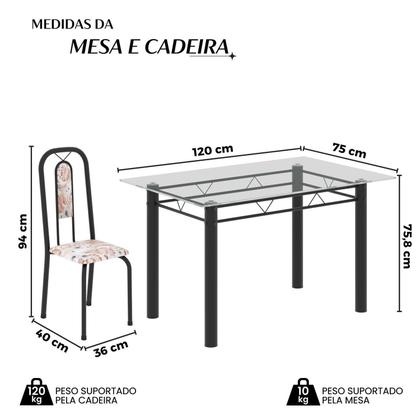 Imagem de Conjunto Sala de Jantar com 4 Cadeiras Lívia