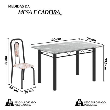 Imagem de Conjunto Sala de Jantar com 4 Cadeiras Lívia