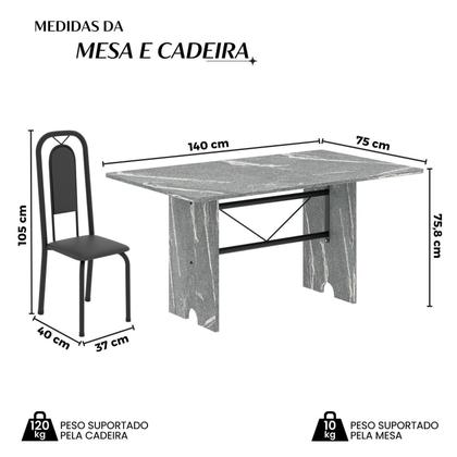 Imagem de Conjunto Sala de Jantar com 6 Cadeiras Lara