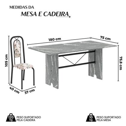 Imagem de Conjunto Sala de Jantar com 8 Cadeiras Lara
