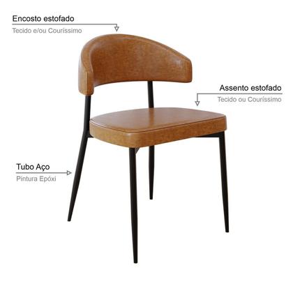 Imagem de Conjunto Sala de Jantar com Mesa 160cm Toronto e 4 Cadeiras Bless Yescasa Marrom/Caramelo/Mel/Preto