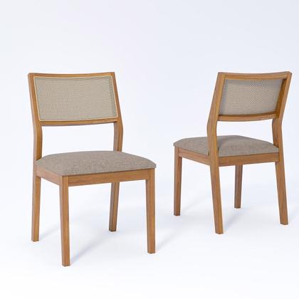 Imagem de Conjunto Sala de Jantar com Mesa Bromélia 130 com Vidro e 4 Cadeiras Oiti