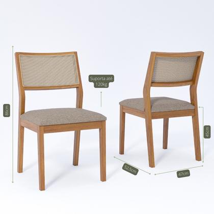 Imagem de Conjunto Sala de Jantar com Mesa Bromélia 130 com Vidro e 4 Cadeiras Oiti