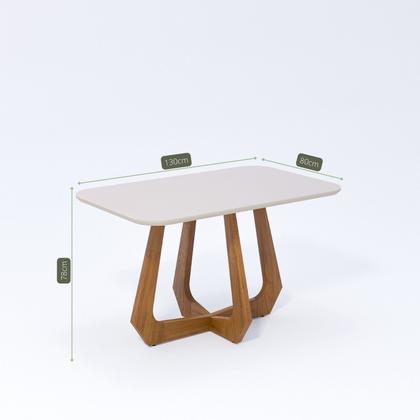 Imagem de Conjunto Sala de Jantar com Mesa Bromélia 130 com Vidro e 4 Cadeiras Oiti