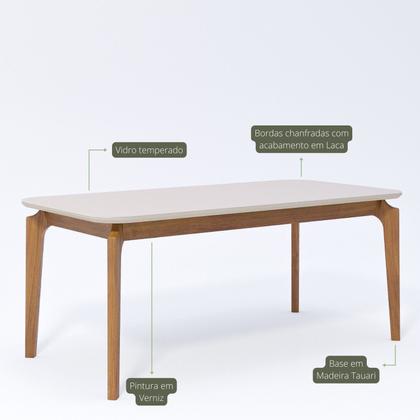 Imagem de Conjunto Sala de Jantar com Mesa Ficus 180 com Vidro e 6 Cadeiras Buriti