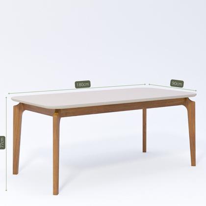 Imagem de Conjunto Sala de Jantar com Mesa Ficus 180 com Vidro e 6 Cadeiras Buriti