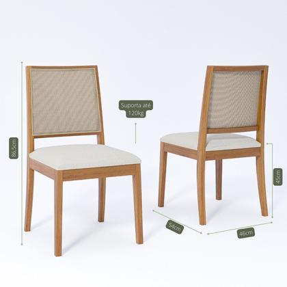 Imagem de Conjunto Sala de Jantar com Mesa Ficus 210 com Vidro e 8 Cadeiras Buriti Marrom/Madeira/Offwhite