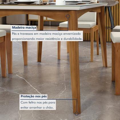 Imagem de Conjunto Sala de Jantar com Tampo de Vidro Monalisa 6 Cadeiras Gaia Espresso Móveis