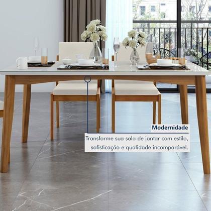 Imagem de Conjunto Sala de Jantar com Tampo de Vidro Monalisa 6 Cadeiras Gaia Espresso Móveis