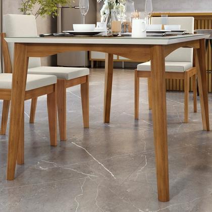 Imagem de Conjunto Sala de Jantar com Tampo de Vidro Monalisa 6 Cadeiras Gaia Espresso Móveis