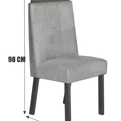 Imagem de Conjunto Sala de Jantar com Tampo Mdf/vidro 120cmx80cm Mesa Paola com 4 Cadeiras Viena Luxo