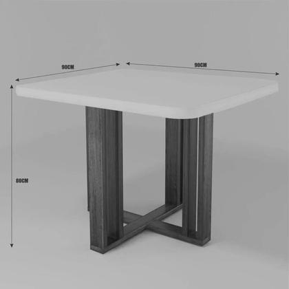 Imagem de Conjunto Sala de Jantar com Tampo Mdf/vidro 90cmx90cm Mesa Paolla com 4 Cadeiras Viena Luxo