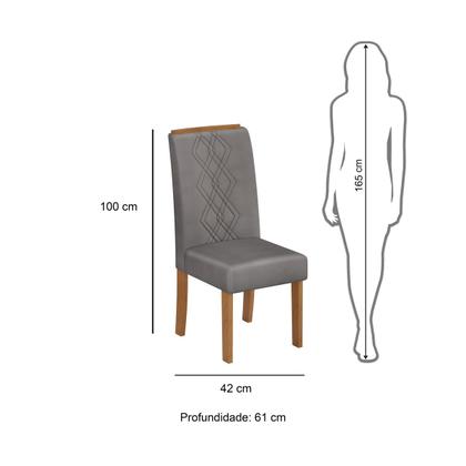 Imagem de Conjunto Sala De Jantar Cozinha Mesa Tampo Com Vidro Retangular Com 4 Cadeiras Estofadas Modernas Bordadas Luxo
