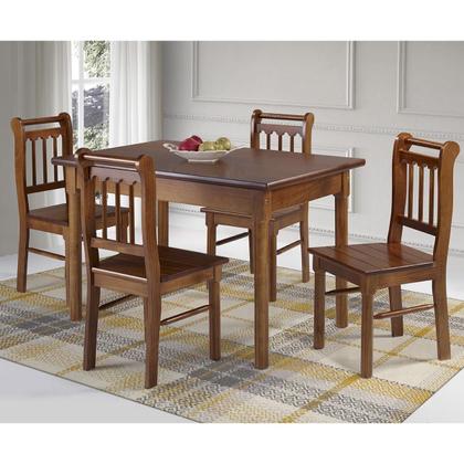 Imagem de Conjunto Sala de Jantar e Cozinha Com 4 Cadeiras Madeira Maciça