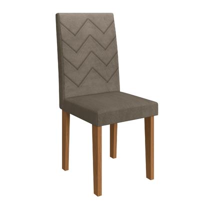 Imagem de Conjunto Sala de Jantar Fidelitá Itália 110cm Com 4 Cadeiras Freijó/Off-White Assento Cacau