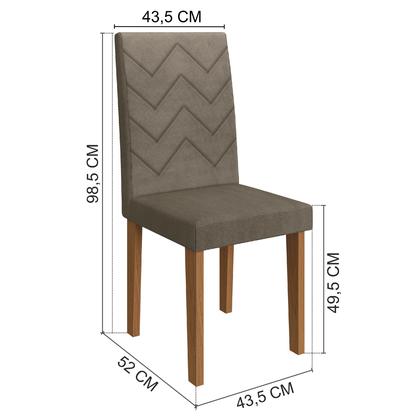 Imagem de Conjunto Sala de Jantar Fidelitá Itália 110cm Com 4 Cadeiras Freijó/Off-White Assento Cacau