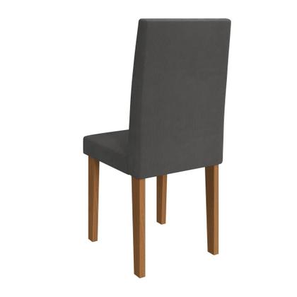 Imagem de Conjunto Sala de Jantar Fidelitá Itália 110cm Com 4 Cadeiras Freijó/Off-White Assento Grafite