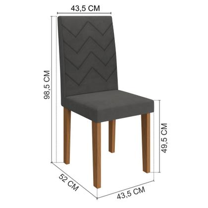 Imagem de Conjunto Sala de Jantar Fidelitá Itália 110cm Com 4 Cadeiras Freijó/Off-White Assento Grafite