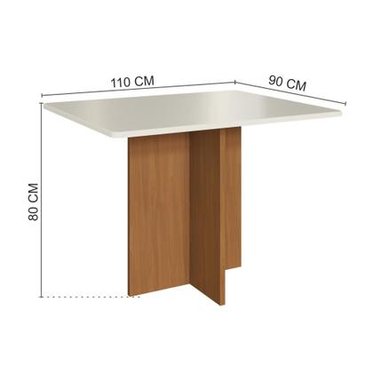 Imagem de Conjunto Sala de Jantar Fidelitá Itália 110cm Com 4 Cadeiras Freijó/Off-White Assento Grafite