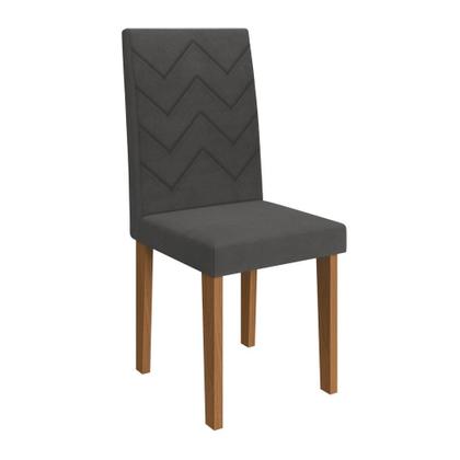 Imagem de Conjunto Sala de Jantar Fidelitá Itália 110cm Com 4 Cadeiras Freijó/Off-White Assento Grafite