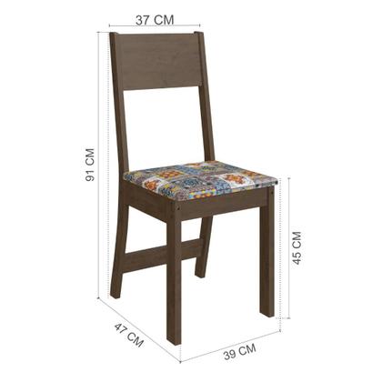 Imagem de Conjunto Sala de Jantar Fidelitá Veneza Com 4 Cadeiras Noce/Off-White Assento Alaska