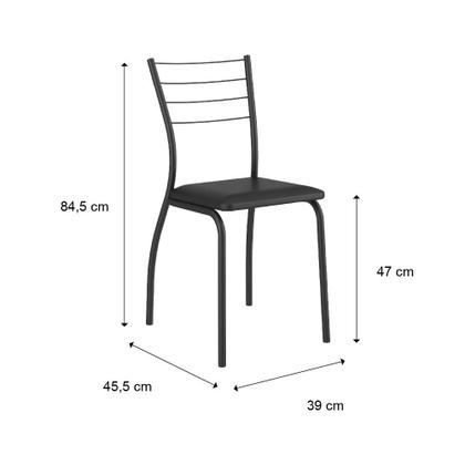 Imagem de Conjunto Sala de Jantar Fortaleza Preto Mesa e 4 Cadeiras Carraro