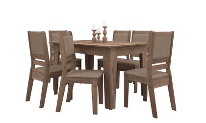 Imagem de Conjunto sala de jantar genebra 1,35 com 6 cadeiras amen 73b.