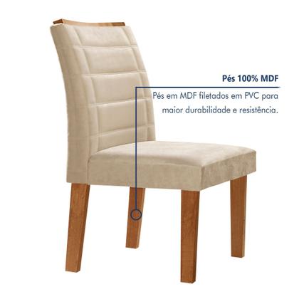 Imagem de Conjunto Sala de Jantar Genova Tampo Vidro/mdf com 6 Cadeiras Genova Smart Plus