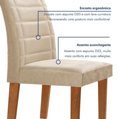 Imagem de Conjunto Sala de Jantar Genova Tampo Vidro/mdf com 6 Cadeiras Genova Smart Plus