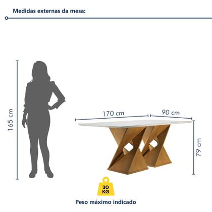 Imagem de Conjunto Sala de Jantar Genova Tampo Vidro/mdf com 6 Cadeiras Genova Smart Plus