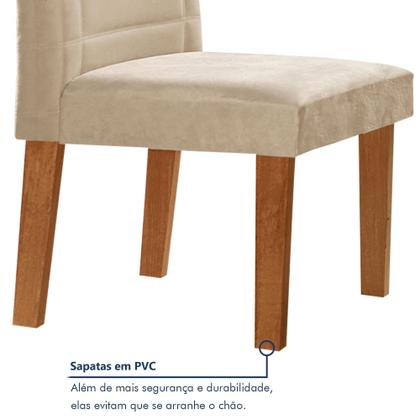 Imagem de Conjunto Sala de Jantar Genova Tampo Vidro/mdf com 6 Cadeiras Genova Smart Plus