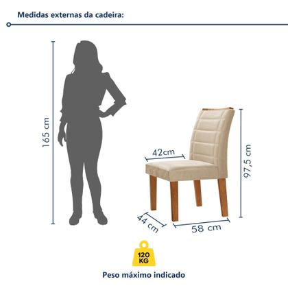 Imagem de Conjunto Sala de Jantar Genova Tampo Vidro/mdf com 6 Cadeiras Genova Smart Plus