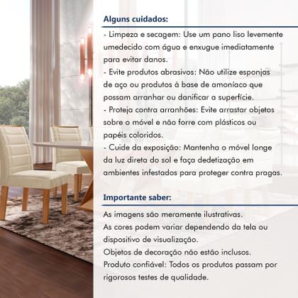 Imagem de Conjunto Sala de Jantar Genova Tampo Vidro/mdf com 6 Cadeiras Genova Smart Plus