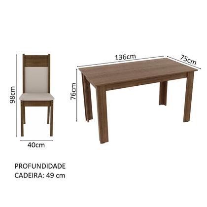 Conjunto Sala de Jantar Honduras Madesa Mesa Tampo de Madeira com 6 Cadeiras Imagem de Conjunto Sala de Jantar Honduras Madesa Mesa Tampo de Madeira com 6 Cadeiras