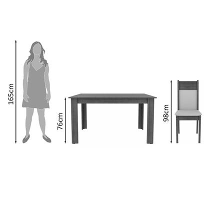 Conjunto Sala de Jantar Honduras Madesa Mesa Tampo de Madeira com 6 Cadeiras Imagem de Conjunto Sala de Jantar Honduras Madesa Mesa Tampo de Madeira com 6 Cadeiras