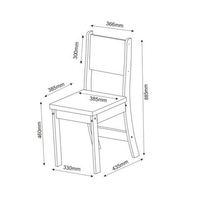 Imagem de Conjunto Sala de Jantar Jady Mesa Quadrada com 4 Cadeiras Sol