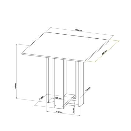 Imagem de Conjunto Sala de Jantar Jady Mesa Quadrada com 4 Cadeiras Sol