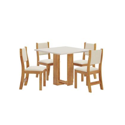 Imagem de Conjunto Sala de Jantar Jady Mesa Quadrada com 4 Cadeiras Sol