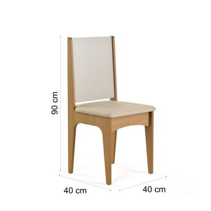 Imagem de Conjunto Sala De Jantar Luana Mesa Tampo Em Madeira Com 4 Cadeiras Estofada