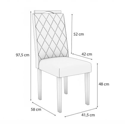 Imagem de Conjunto Sala De Jantar Luna Kappesberg 4 Cadeiras Veludo Bege