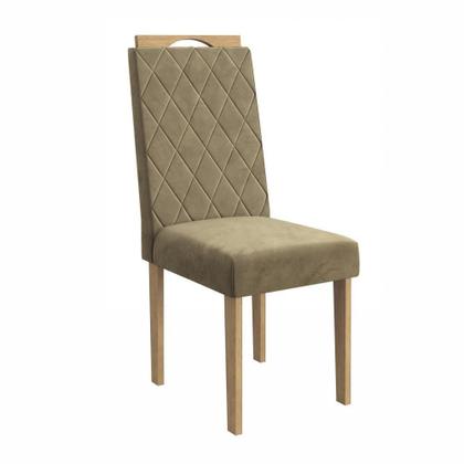 Imagem de Conjunto Sala De Jantar Luna Kappesberg 4 Cadeiras Veludo Bege