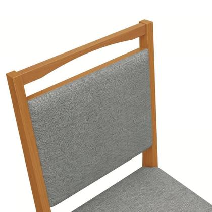 Imagem de Conjunto Sala De Jantar Madeira Maciça 6 Cadeiras Kappesberg Preto Linho Cinza