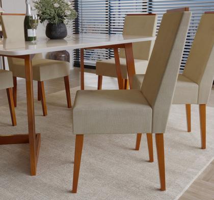 Imagem de Conjunto Sala De Jantar Madeira Maciça Com Vidro 6 Cadeiras Califórnia